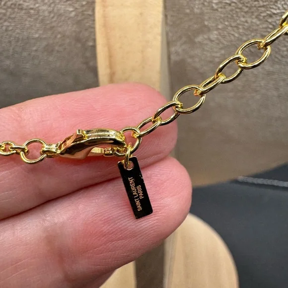Yves Saint Laurent Gold Initial Necklace - Picture 3 of 3